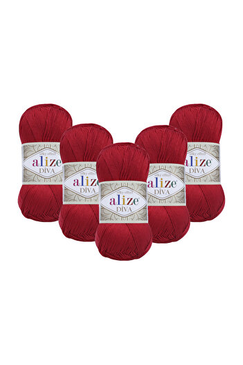 Alize خيط ديفا محبوك يدوياً 100 غرام. عبوة من 5 قطع (100 جرام × 5 قطع)