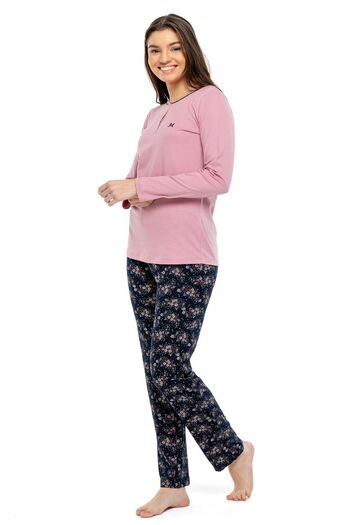 Mod Collection 3975 Model Dusty Rose μακρυμάνικη γυναικεία πιτζάμες - Dusty Rose