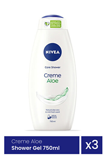 NIVEA Creme Aloe Shower Gel 3 Pieces x 750ml