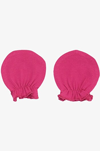 Breeze Fuchsia Colored Newborn Baby Gloves - Basic Model