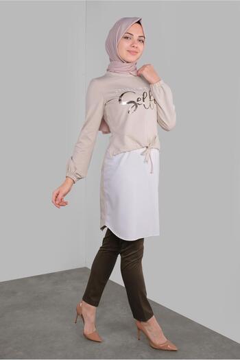 Alvina 41230 Model Printed and Lace-Up Tunic