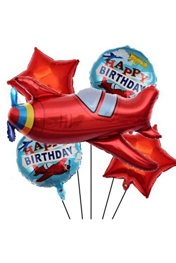 Parti Dükkanım Set of 5 Airplane Foil Balloons