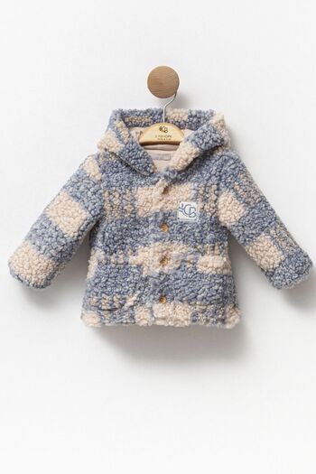Cassiope Hooded Plaid Patterned Winter Thick Wellsoft Baby Boy Coat
