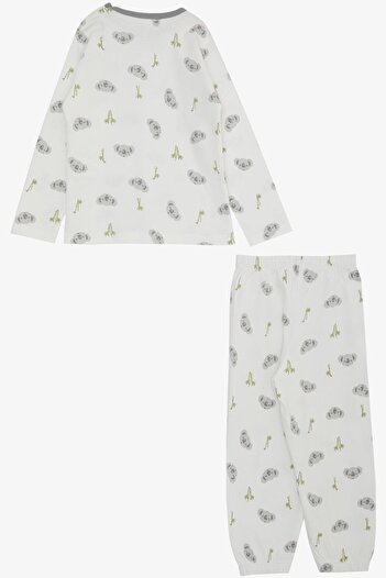 Breeze Baby Girl Pajama Set Cute Koala Patterned 9 Months-3 Years, Ecru