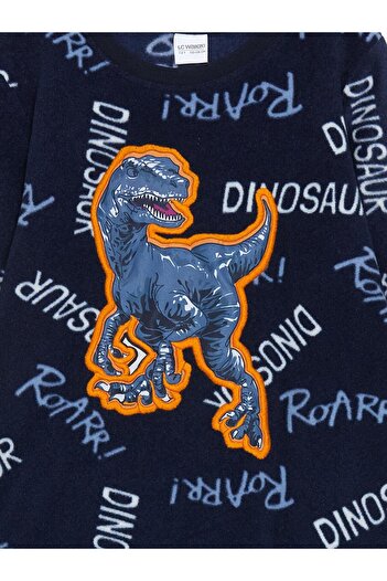 LC Waikiki LCW Kids Baskılı Bisiklet Yaka Polar Erkek Çocuk Pijama Takımı