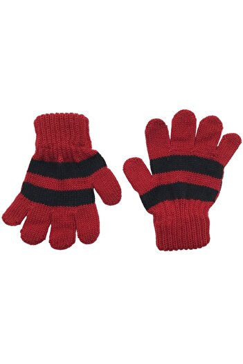 AXE SPORTSWEAR Winter Red Striped Soft Textured Knitwear Gloves Glove - Children's Colorful Knitted