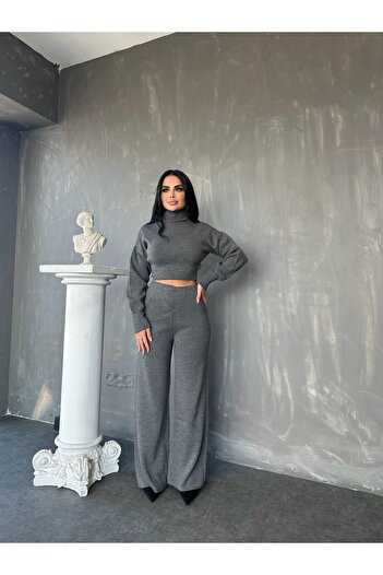 kamacibutik Turtleneck Double Knitwear Set