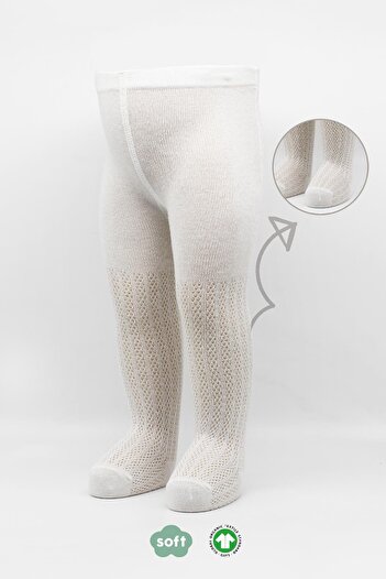 Bistyle Organic Baby Girl Child Soft Chain Embossed Pattern Combed Cotton Pantyhose