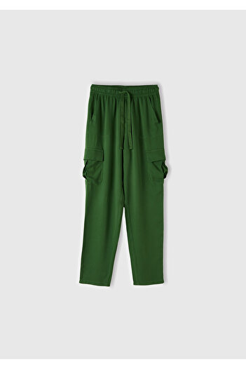 United Colors of Benetton Women's Pale Green 100% Viscous Waist Drawstring 4-Pocket Skinny Trousers