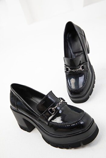 SOHO Black Patent Leather Women's Casual Shoes 19958