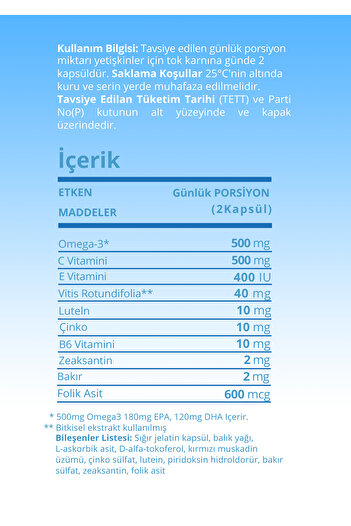 macurite 60 Softgel Kapsül- Lutein Zeaksantin Içeren Göz Vitamini