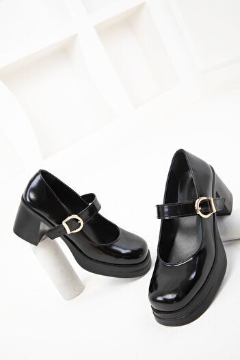 SOHO Black Patent Leather Women's Casual Shoes 19972