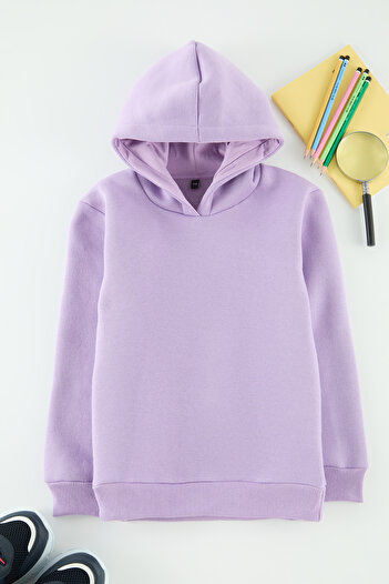 TRENDYOLKIDS Lilac Girl's Mother-Daughter Back Potištěná pletená mikina Mini Me Tkdaw25Sw00048