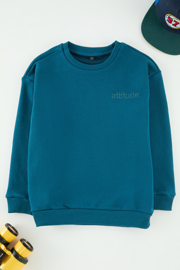 TRENDYOLKIDS Chlapecká mikina Mini Me - Táta a syn s potiskem, pletená Tkdaw25Sw00101