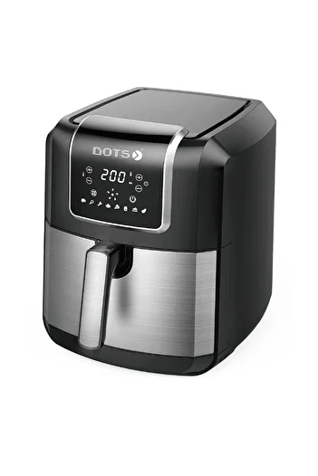 DOTS Air Fryer, Capacity 6.5 Liters, Digital Control - 1700 Watt - Silver & Black