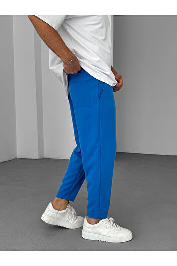 BYBASICMAN Mavi Bol Kesim Basic Pantolon BY-319