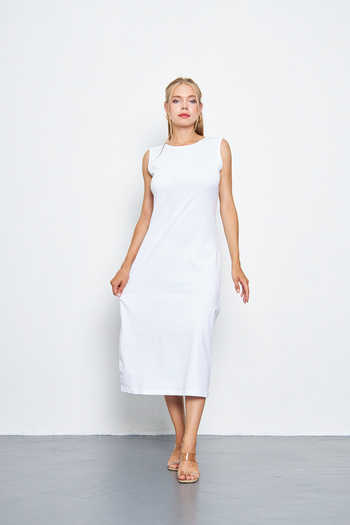 ESPİNA 100% Cotton Lined Long Sleeveless Dress - Underskirt Petticoat