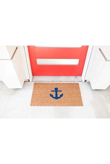 DefLife Home Sailor Blue Anchor Pattern Door Mat / Koko Mat