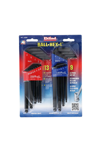 Eklind 22-Piece Combination Ball-Hex-L Key Set 13222