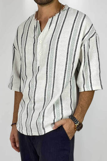 Alışveriş Sokağı Cămașă de vară oversize din in