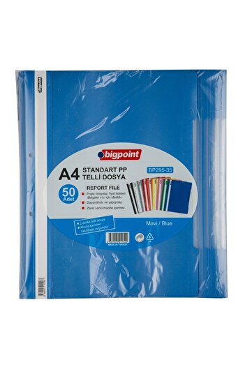 Bigpoint Ring Binder Compatible with Bag Files - Thick Cover, Blue, 80 Grams (180 Pieces of A4) Capacity