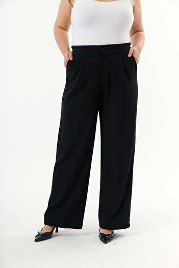 RMG Black Plus Size Palazzo Trousers1