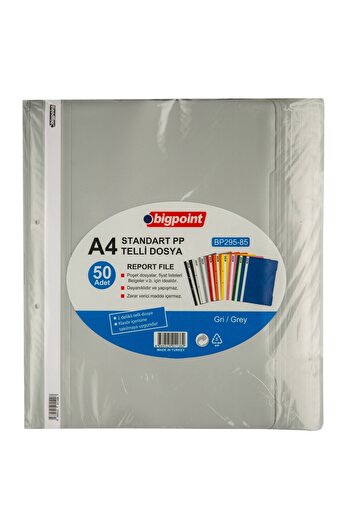 Bigpoint 80 Gram Capacity Gray Wire File - Thick Cover, Compatible with Bag Files, 50 Pieces