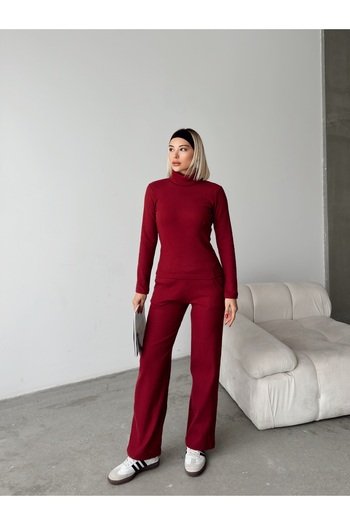 AFROGİYİM Women's Turtleneck Comfortable Cut Set