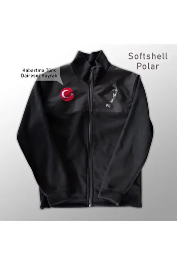 Crea Eymer Wear Ataturk Silhouette Designed Non-Pilling Full Zip Softshell Fleece
