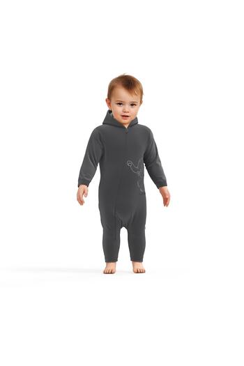 BabyCosy Organic Velvet Hooded Zippered Jumpsuit