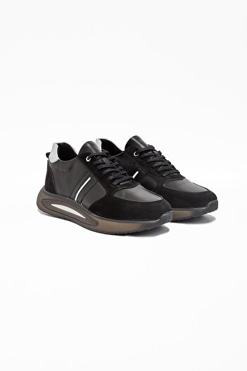 İmza Genuine Leather Black Lace-up Casual Shoes -1033240152