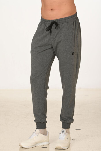 Marco Ferry Anthracite Men's Two Thread Classic Model Pocket Cuffed Leg Large Size Sweatpants Edy5428b-a