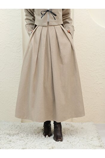 Modamorfo Pleated Zippered Skirt