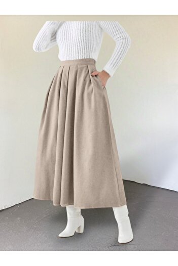 Modamorfo Pleated Zippered Skirt
