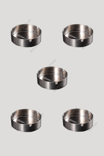 Mutsan Set of 5 Stainless Steel Ashtrays - 8 Cm, 304 Quality |   For Restaurant, Cafe and Hotel