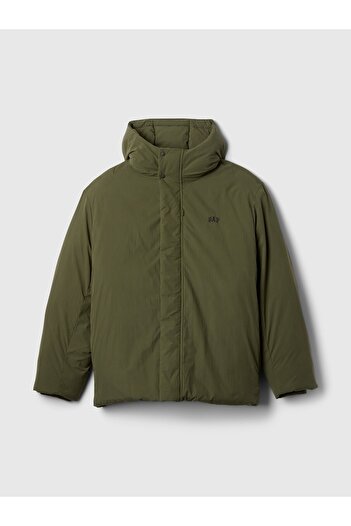 GAP Erkek Haki Geri Dönüştürülmüş Gap Logo Puffer Şişme Mont