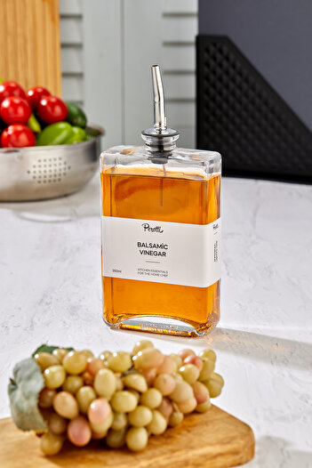 EMBazaar Stylish 350 ml Silver Kapak Cam Yağdanlık sosluk sirkelik