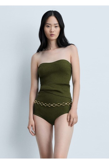 MANGO Woman Blouse of Knitwear with a Heart Neckline