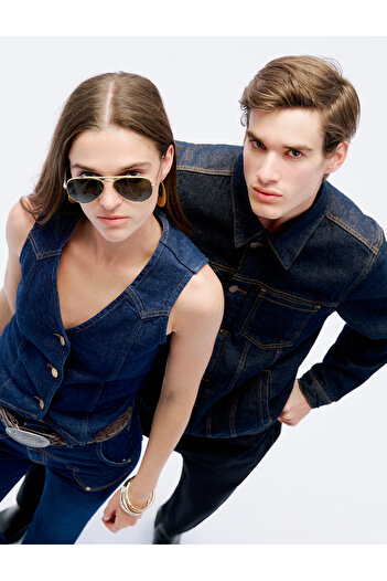 Koton Dunkle Indigo-Damenweste 5WAL20010MD