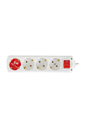 Almera 4-Plus Grounded 5Mt Group Socket with Switch
