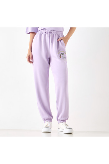 SP Characters Tom and Jerry Embroidered Joggers with Drawstring Closure and Pockets