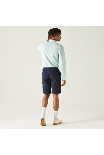 Lacoste Erkek Lacivert Desenli Bermuda