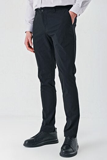 İmza Black Cotton Side Pocket Casual Slim Fit Jogger Pants 1003240206