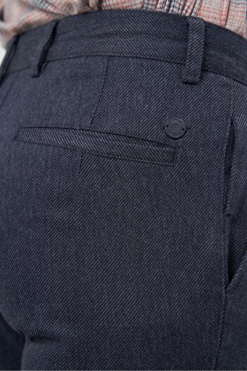İmza Koyu Lacivert Pamuklu Yandan Cepli Casual Slim Fit Chino Pantolon 1003245162