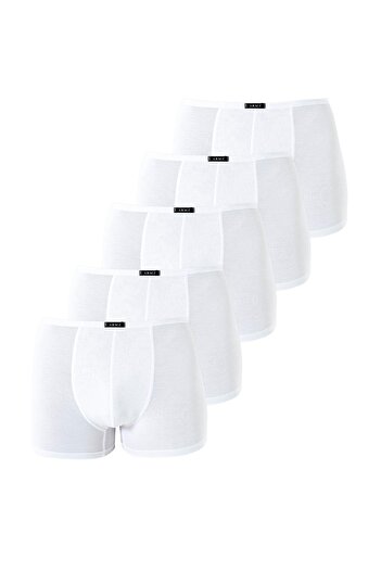 Arma Yıldız Men's Slim Waist Elastic Bamboo Boxer White 5 Pack