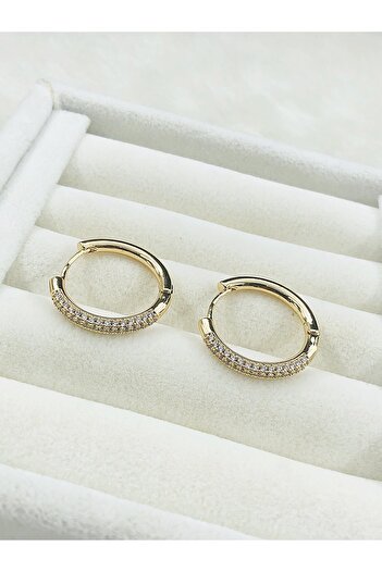 DS DİAMONDSHOP New Season Zircon Jewelled Hoop Earrings - Byk- 20241100050