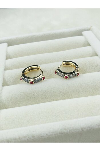 DS DİAMONDSHOP New Season Zircon Jewelled Hoop Earrings - Byk- 20241100067
