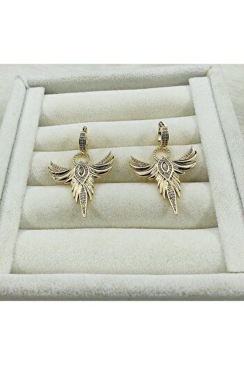 DS DİAMONDSHOP Phoenix Earrings Emerald - Bykp- 2024110021   Bird