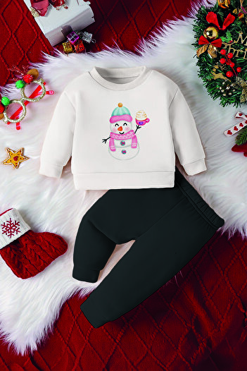 ADABEBEK New Season Hot Chocolate Snowman Printed Baby Suit 23182