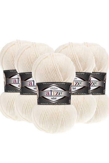 Alize 5 Pieces Midi Alize - Superlana Medium Thick Wool Yarn 100Gr 170Mt.62